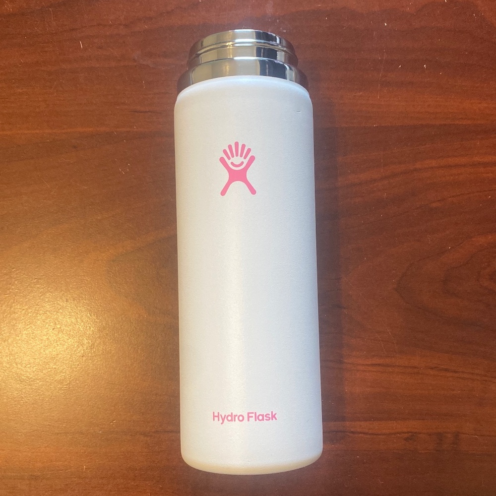 20oz White and pink Hydro Flask